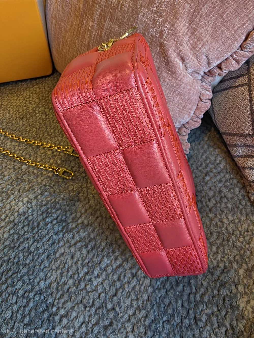 Louis Vuitton Pink Troca Quilted Damier Convertible Camera Bag